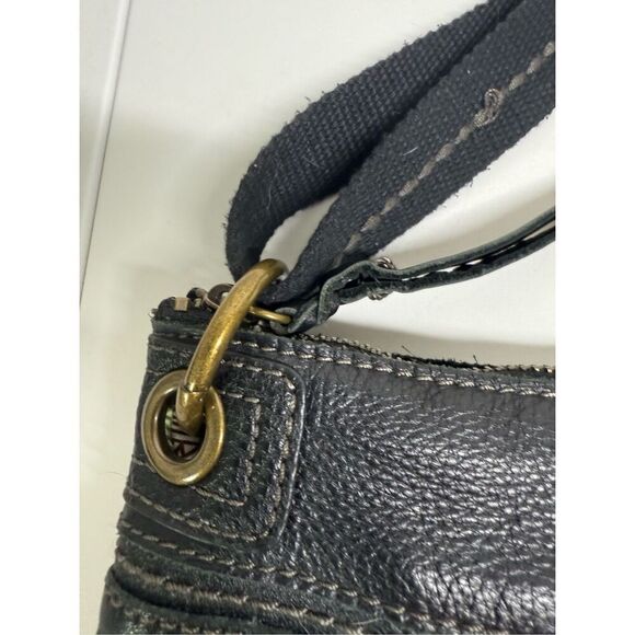 The Sac Kendra Pebbled Black Leather Crossbody Bag Adjustable Strap - Picture 4 of 12